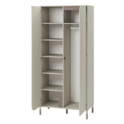 Arte Harmony 01 Hinged Wardrobe In Cashmere & Truffle - 920mm X 2010mm X 500mm - Sleek Organisation With Push-To-Open - thumbnail 2