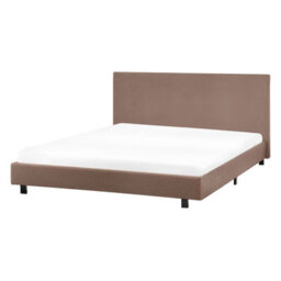 Beliani Bed Boucle Albi 140 X 200 Cm (Eu Double) Brown - thumbnail 4