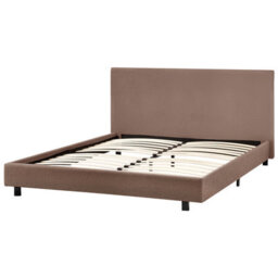 Beliani Bed Boucle Albi 140 X 200 Cm (Eu Double) Brown - thumbnail 5