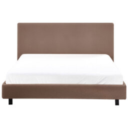Beliani Bed Boucle Albi 140 X 200 Cm (Eu Double) Brown - thumbnail 6