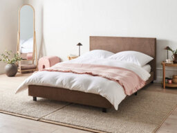 Beliani Bed Boucle Albi 140 X 200 Cm (Eu Double) Brown - thumbnail 2