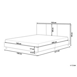 Beliani Bed Boucle Albi 140 X 200 Cm (Eu Double) Brown - thumbnail 3
