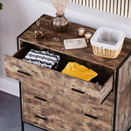Lassic Vida Designs Brooklyn Dark Wood 4 Drawer Chest (H)990mm (W)830mm (D)400mm - thumbnail 6