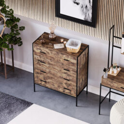 Lassic Vida Designs Brooklyn Dark Wood 4 Drawer Chest (H)990mm (W)830mm (D)400mm - thumbnail 4