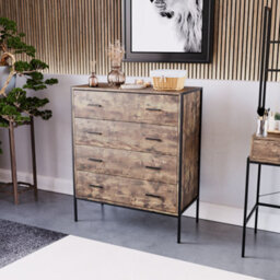 Lassic Vida Designs Brooklyn Dark Wood 4 Drawer Chest (H)990mm (W)830mm (D)400mm