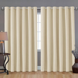 Bedlooms Cream Blackout Curtains Living Room Thermal Insulated Extra Long Window Curtain (Pair) 90 X 108 Inches With Tie Backs Two - thumbnail 8
