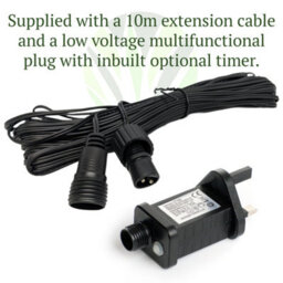 Best Artificial 100 Warm White Led's 10M/32Ft Black Cable Mains Power Connectable Indoor Outdoor Waterproof String Lights Garden Party - thumbnail 3