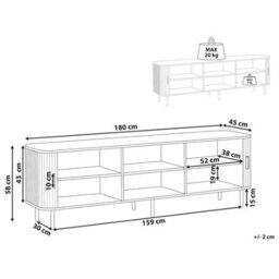 Wyld and Coco Mirahome 54-Inch Tv Stand Black - Laminated Mdf With Metal Legs, Retro Sliding Cabinet - thumbnail 4
