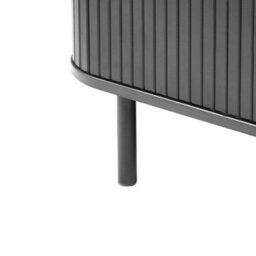 Wyld and Coco Mirahome 54-Inch Tv Stand Black - Laminated Mdf With Metal Legs, Retro Sliding Cabinet - thumbnail 8