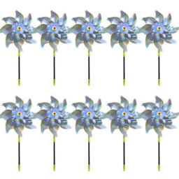 10X Bird Repellent Reflective Windmill Anti Bird Wind Spinner For Garden Orcha Silver - thumbnail 6
