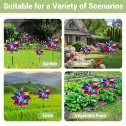 10X Bird Repellent Reflective Windmill Anti Bird Wind Spinner For Garden Orcha Silver - thumbnail 7