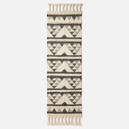 Homescapes Kota Black & Grey Kilim Runner Wool Rug 66 X 200 Cm - thumbnail 2