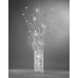 Luminosa Lighting Luminosa (Dh) Koil Floor Lamp 7 Light G4 Aluminium/white/crystal, Not Led/cfl Compatible - thumbnail 2