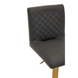 Orsina Baina Dark Grey And Gold Bar Stool With Round Base - thumbnail 5