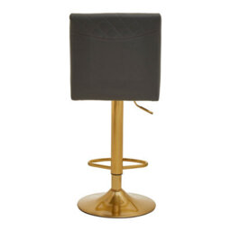 Orsina Baina Dark Grey And Gold Bar Stool With Round Base - thumbnail 4
