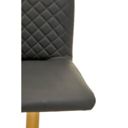 Orsina Baina Dark Grey And Gold Bar Stool With Round Base - thumbnail 7
