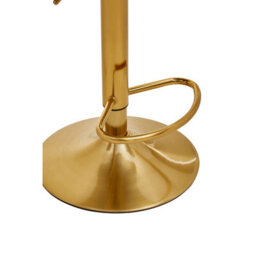 Orsina Baina Dark Grey And Gold Bar Stool With Round Base - thumbnail 6