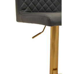 Orsina Baina Dark Grey And Gold Bar Stool With Round Base - thumbnail 8