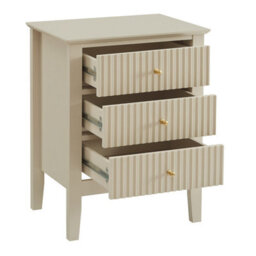 Melody Maison Pair Of 3 Drawer Bedside Tables - Hales Taupe Range - thumbnail 6
