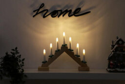 7 Led Candle Bridge Battery Operated With 6 Hours Timer Wooden Christmas Window Decoration Warm White Light - Red - thumbnail 6