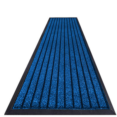 Imperial Rooms Dirt Absorbent Black Rubber Mat Non Slip Washable Striped Barrier Mat 0.8M X 3M - image 1