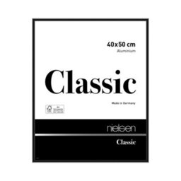 Nielsen Classic Polished Black Aluminium Picture Frame 40X50Cm - With Float Glass And Push/turn Clips