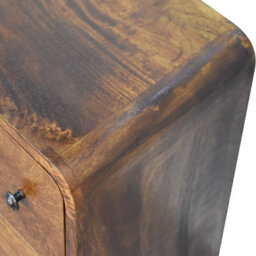Artisan Furniture Solid Wood Mini Curved Chestnut Chest - thumbnail 5