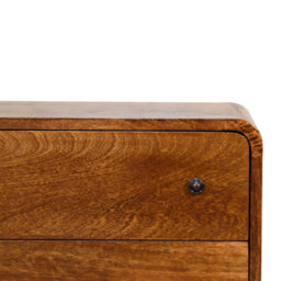 Artisan Furniture Solid Wood Mini Curved Chestnut Chest - thumbnail 4