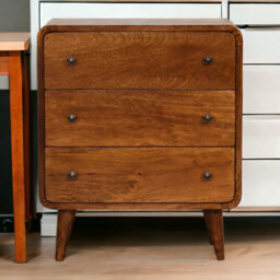 Artisan Furniture Solid Wood Mini Curved Chestnut Chest - thumbnail 3