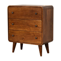 Artisan Furniture Solid Wood Mini Curved Chestnut Chest - thumbnail 2