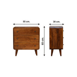 Artisan Furniture Solid Wood Mini Curved Chestnut Chest - thumbnail 9