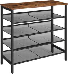 HOOBRO Shoe Rack, 5-Tier Shoe Organizer Shelf, 75 X 30 X 85.1 Cm, With Flat & Slant Adjustable Shelf, Shoe Storage Organiser For Entryway - thumbnail 8