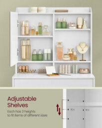 Vasagle Dressing Table, Makeup Table With Mirror, Vanity Table With Adjustable Shelves, Drawer - thumbnail 4