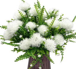 Artificial Dandelion Plants, Plastic Flowers, Shrubs, Bushes, Fake Grass For Weddings, Indoor And Outdoor Use - White, 4 Pack - thumbnail 1