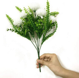 Artificial Dandelion Plants, Plastic Flowers, Shrubs, Bushes, Fake Grass For Weddings, Indoor And Outdoor Use - White, 4 Pack - thumbnail 4