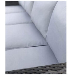 Evre Grey Rattan Outdoor Garden Furniture Set Miami Sofa Coffee Table, Foot Stool Rattan & Premium Cover - thumbnail 3