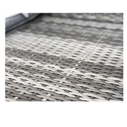 Evre Grey Rattan Outdoor Garden Furniture Set Miami Sofa Coffee Table, Foot Stool Rattan & Premium Cover - thumbnail 5
