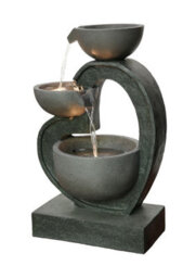 Outdoor Living UK Aqua Creations Heart Shaped Bowls Mains Plugin Powered Water Feature - thumbnail 1