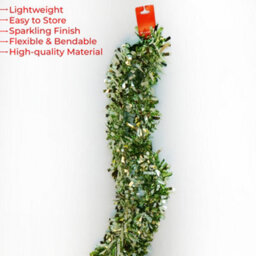 Neel Blue 2M X 9Cm Soft & Bright Christmas Tinsel Garland For Xmas Tree & Home Decorations, Apple Green - thumbnail 4