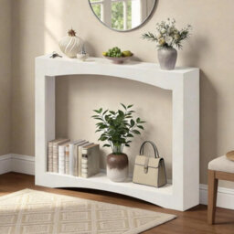 White Narrow Console Table 15Cm Deep - Perfect For Hallways - thumbnail 5