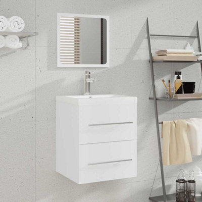 Walplus Bathroom Cabinet With Mirror White 41X38.5X48 Cm Engineered Wood - image 1