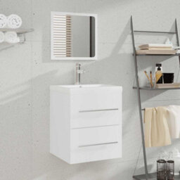 Walplus Bathroom Cabinet With Mirror White 41X38.5X48 Cm Engineered Wood - thumbnail 1