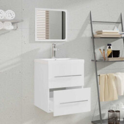 Walplus Bathroom Cabinet With Mirror White 41X38.5X48 Cm Engineered Wood - thumbnail 3