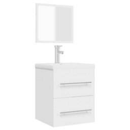 Walplus Bathroom Cabinet With Mirror White 41X38.5X48 Cm Engineered Wood - thumbnail 4