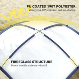 Outsunny Outdoor Gazebo Event Dome Shelter Party Tent For Garden Cream And Blue - thumbnail 4
