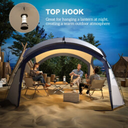 Outsunny Outdoor Gazebo Event Dome Shelter Party Tent For Garden Cream And Blue - thumbnail 5
