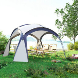 Outsunny Outdoor Gazebo Event Dome Shelter Party Tent For Garden Cream And Blue - thumbnail 8