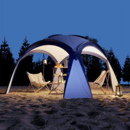 Outsunny Outdoor Gazebo Event Dome Shelter Party Tent For Garden Cream And Blue - thumbnail 9