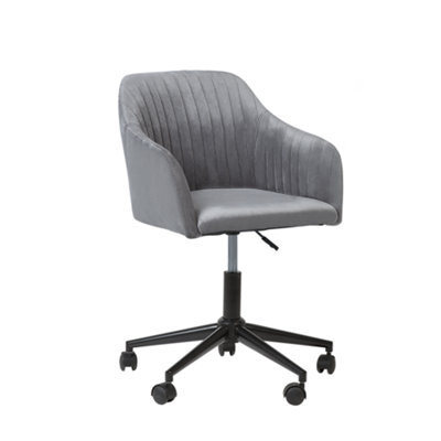 Beliani Modern Desk Chair Venice Velvet Grey - image 1