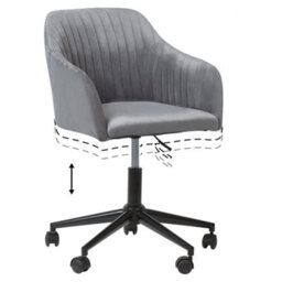 Beliani Modern Desk Chair Venice Velvet Grey - thumbnail 8